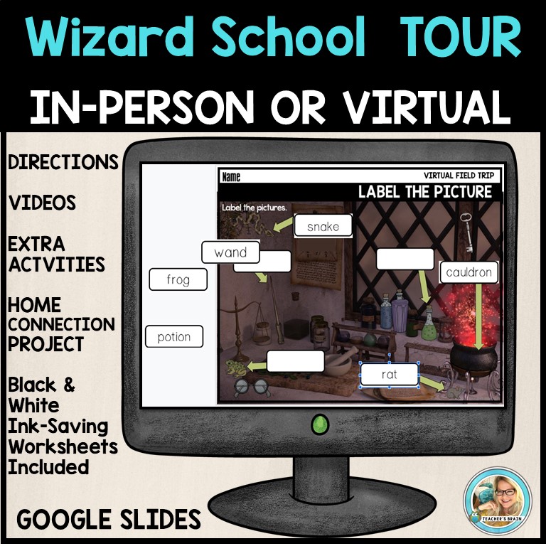 End of the Year Activities WIZARD Theme Virtual Field Trip - Google Slides - Image 3