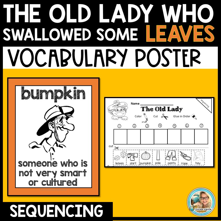 There was an Old Lady Who Swallowed Some Leaves Sequencing Flipbook - Image 4