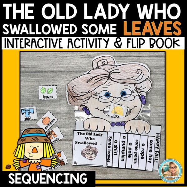 There was an Old Lady Who Swallowed Some Leaves Sequencing Flipbook