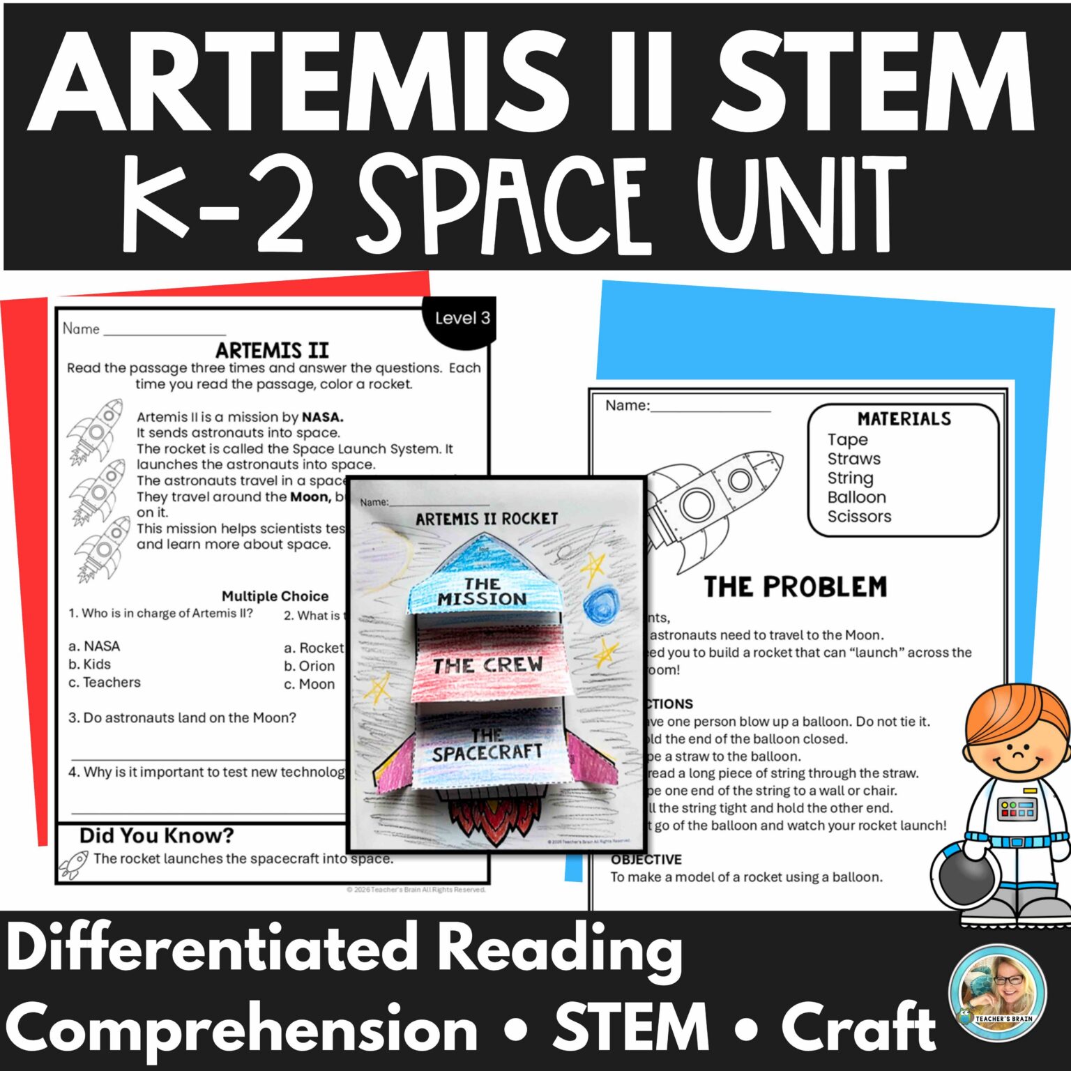 Artemis II STEM Unit K–2 | Space Activities, Reading Comprehension ...