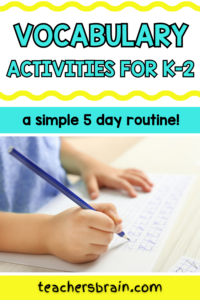 Vocabulary activities for kids.