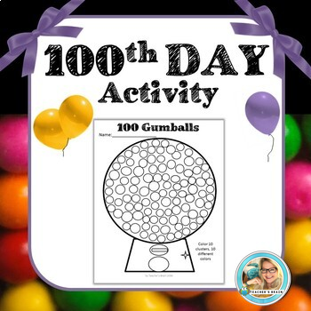 100 Day Gumball Machine – 100th Day of School Activities
