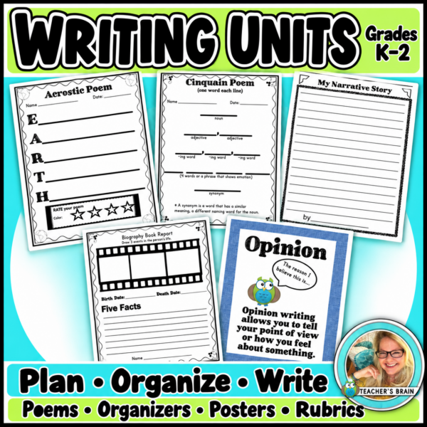 Writing Activities | Opinion, Narrative, Informational, Biography & Poetry