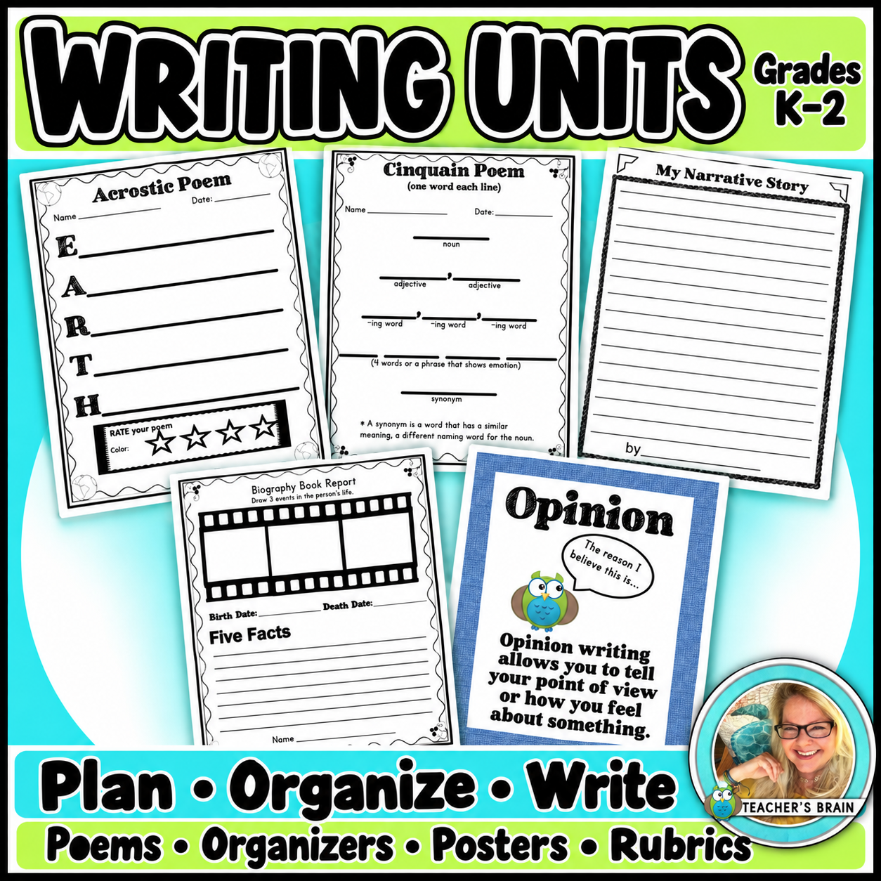 Writing Activities | Opinion, Narrative, Informational, Biography & Poetry
