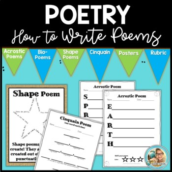 Poetry Writing Activities | Acrostic, Shape, Cinquain & Bio-Poems