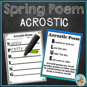 Free Spring Acrostic Poem Worksheet & Poster