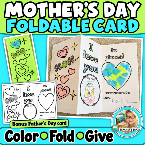 Mother's Day Foldable Card with Bonus Father's Day Card