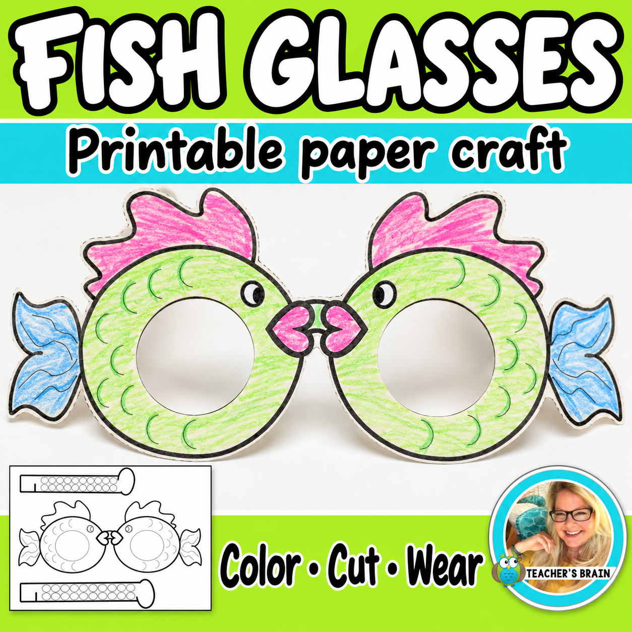 Fish Glasses Ocean Paper Craft