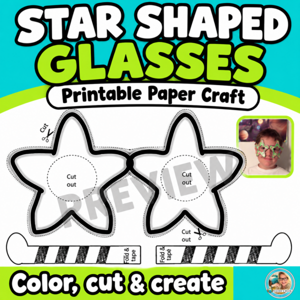 Star Glasses Craft Template | Printable Paper Glasses