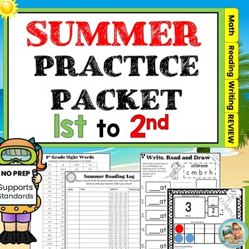 First Grade Summer Packet | 1st-to-2nd Grade Review Worksheets