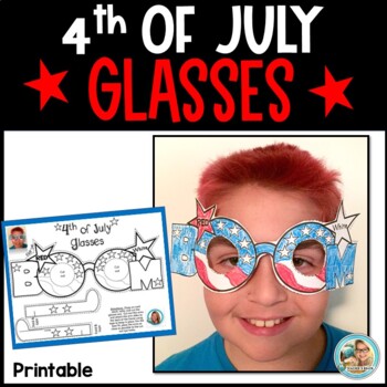 Fourth of July Glasses Craft | Printable Patriotic Paper Glasses