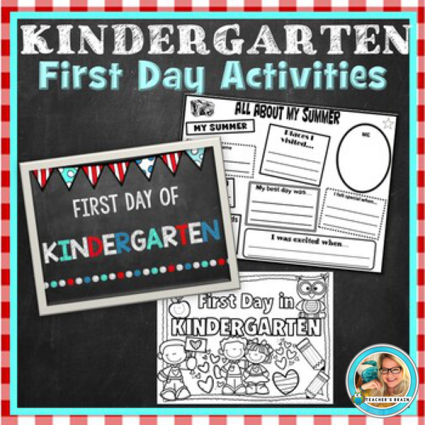 First Day of Kindergarten Activities | Hat, Photo Frame & Worksheets