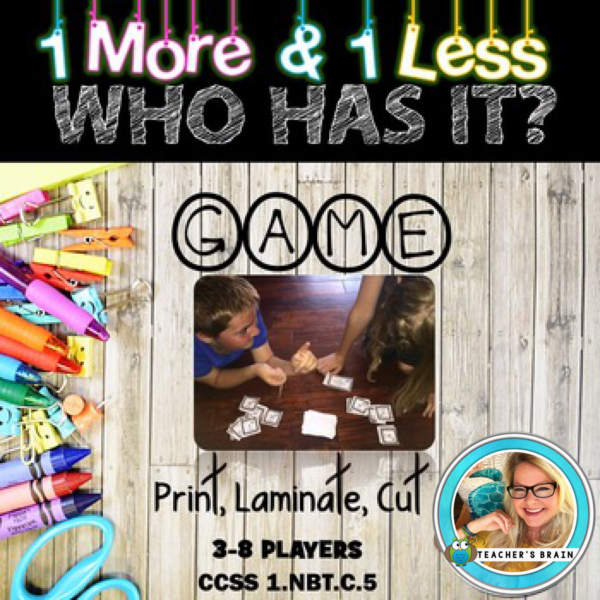1 More 1 Less Math Game | Who Has It? Number Sense Cards