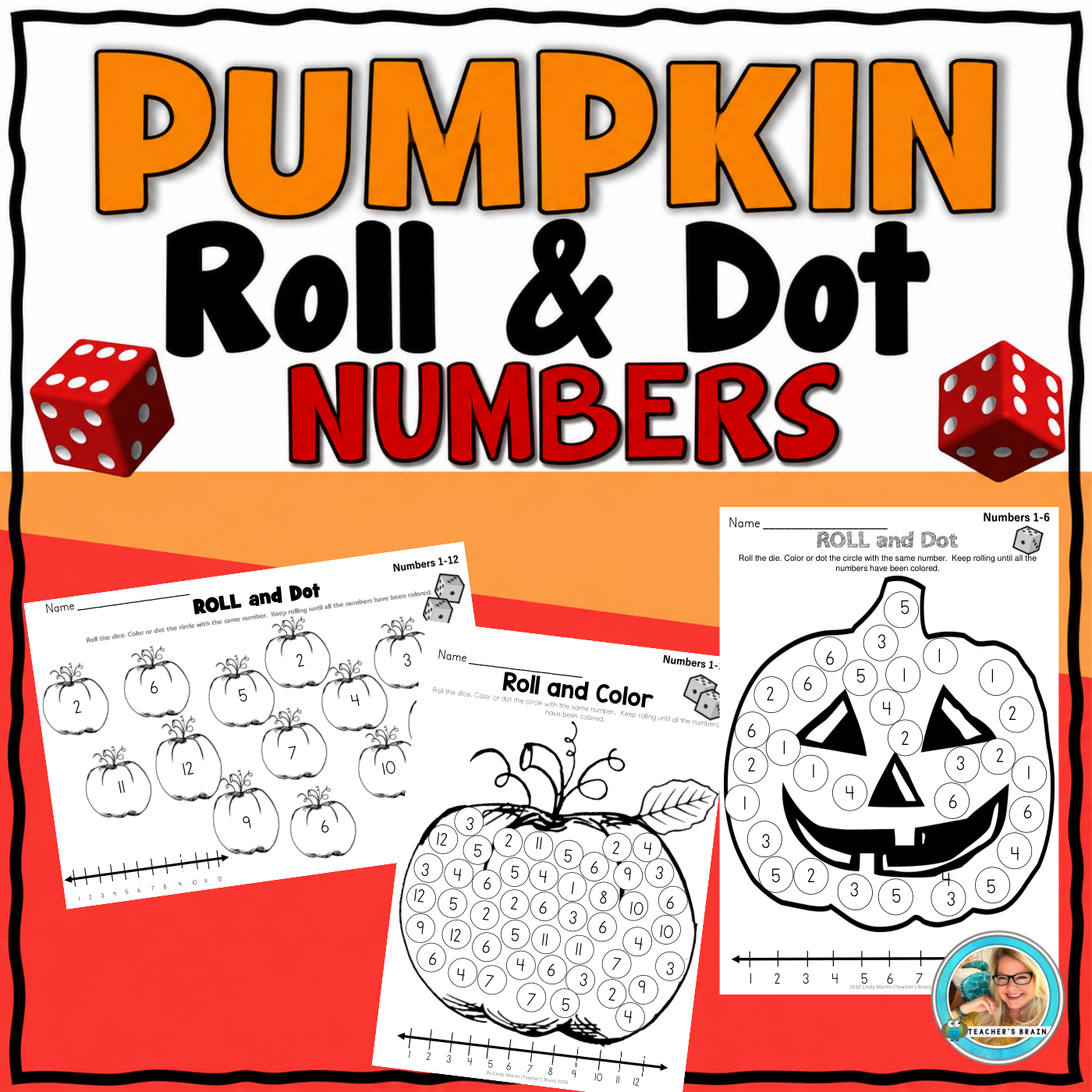 Pumpkin Roll and Dot Math Activities | Numbers and Tally Marks