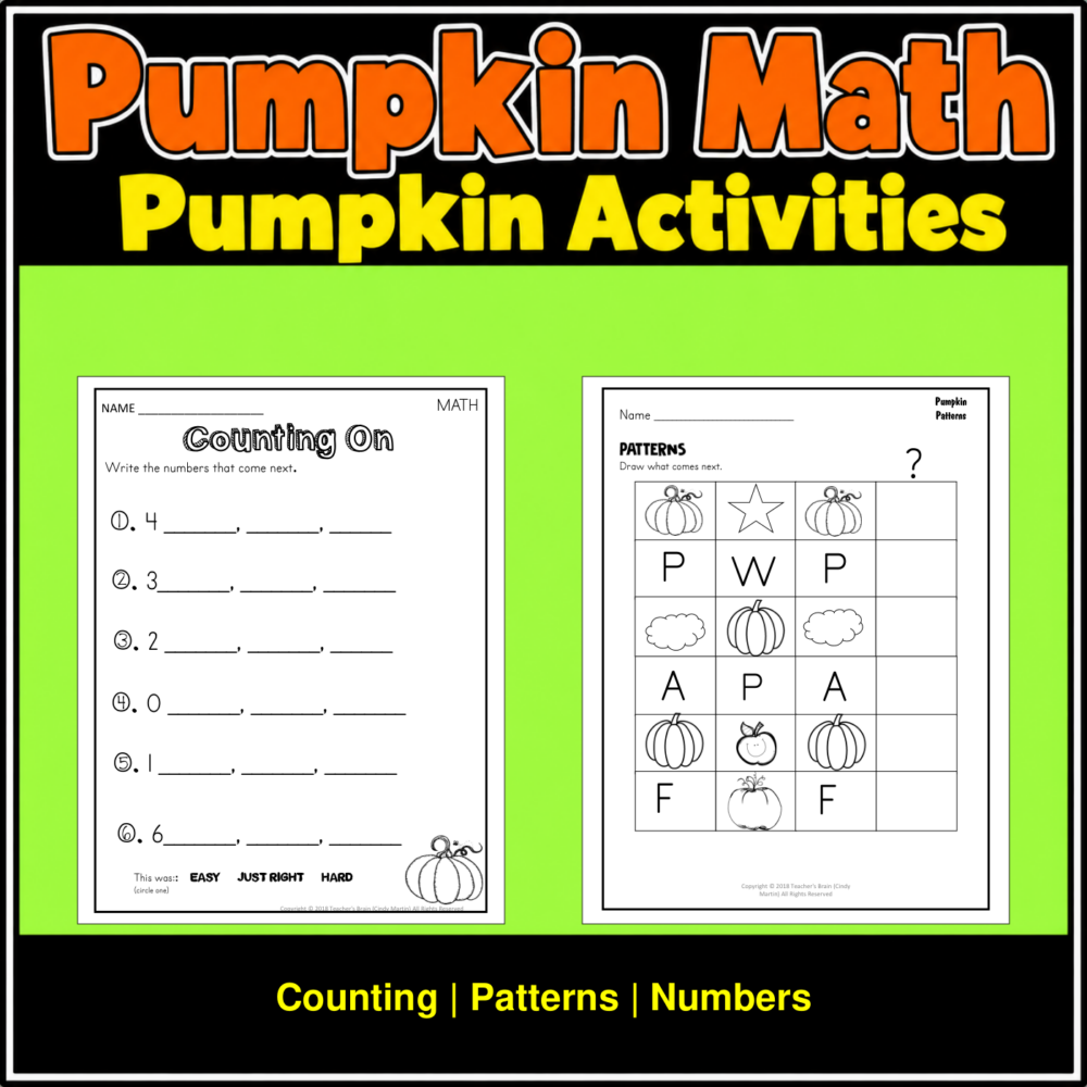 Pumpkin Activities for Kindergarten and First Grade