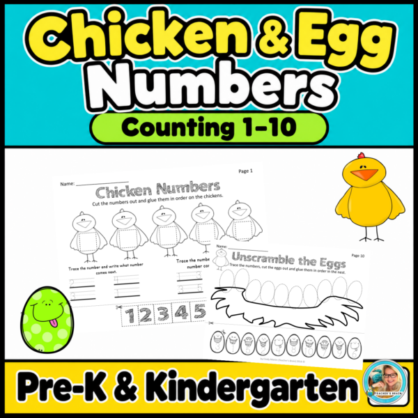 Counting 1–10 Worksheets | Chicken and Egg Number Activities