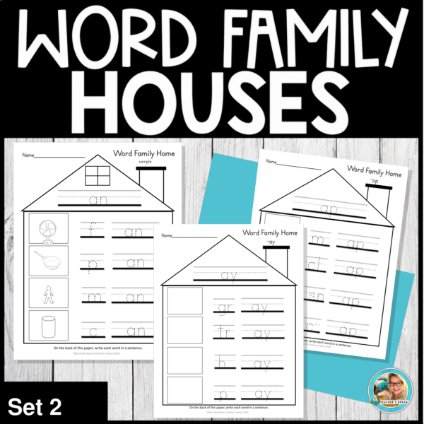 Word Family Houses Worksheets | Phonics Activities Set 2