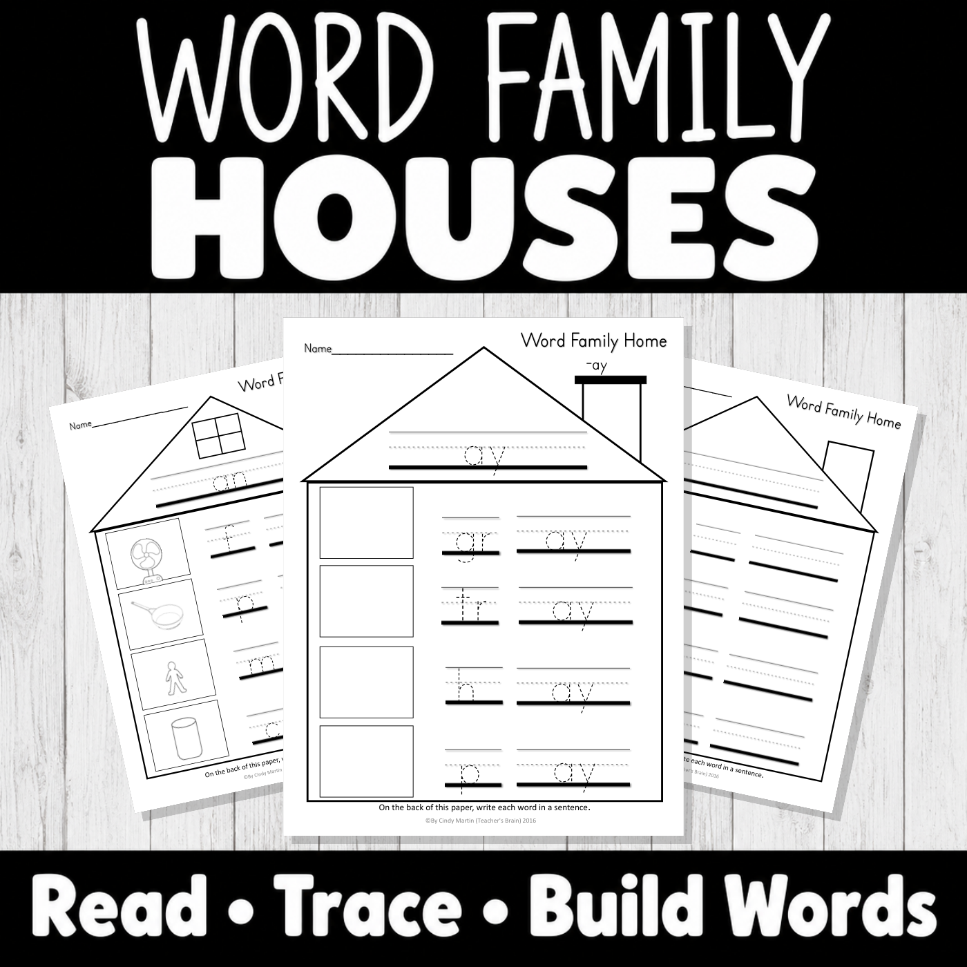 Word Family Houses Worksheets | Phonics Activities Set 2