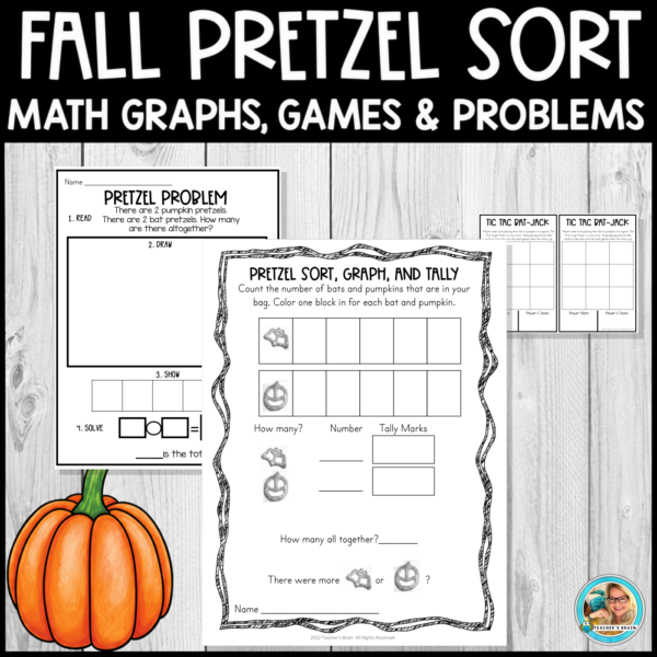 Halloween Pretzel Math | Sorting, Graphing and Word Problems