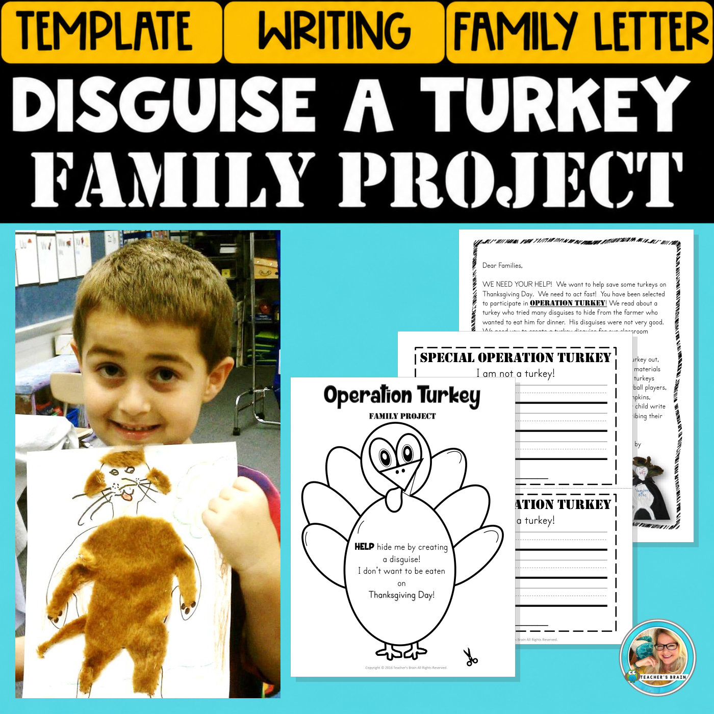 Turkey in Disguise Project | Thanksgiving Writing and Templates