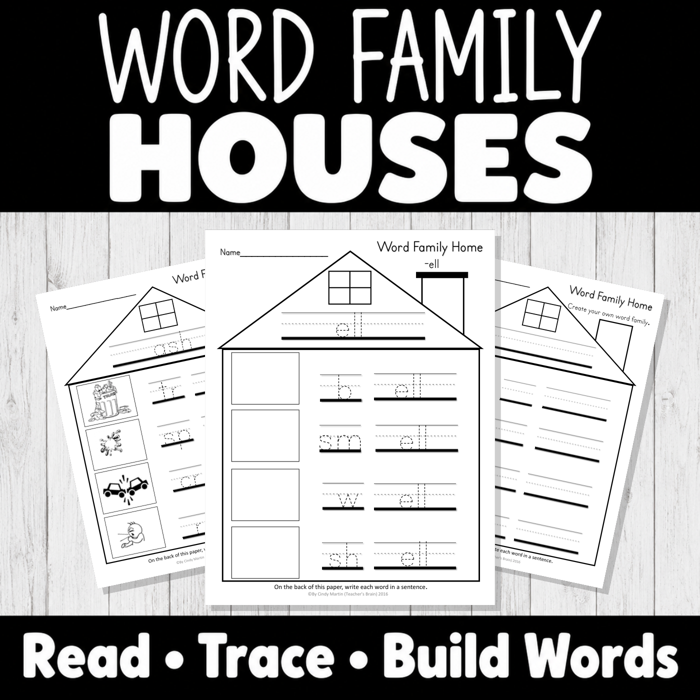 Word Family Houses Worksheets | Phonics Activities Set 3