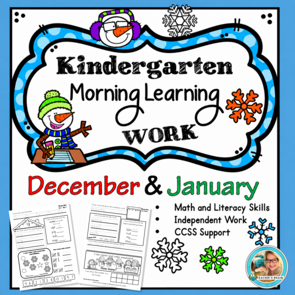 Kindergarten Morning Work for December and January | Winter Review