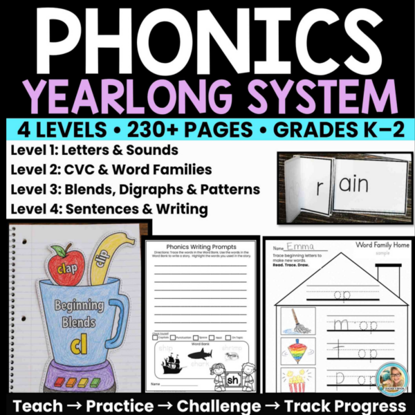 Yearlong Phonics Worksheets and Activities | Kindergarten–Grade 2