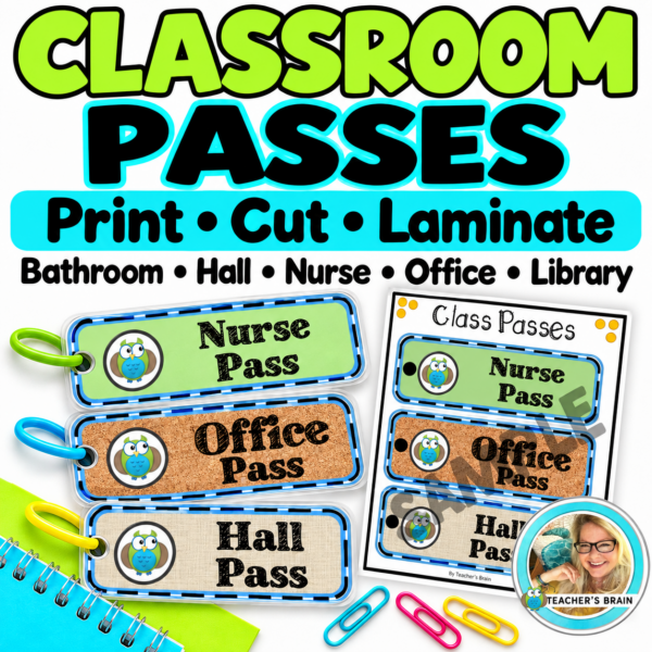 Classroom Passes – Printable Hall and School Passes
