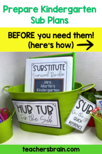Kindergarten sub plans and tips for teachers