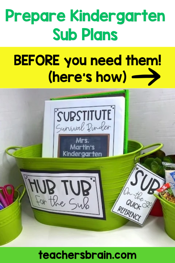 Kindergarten sub plans and tips for teachers