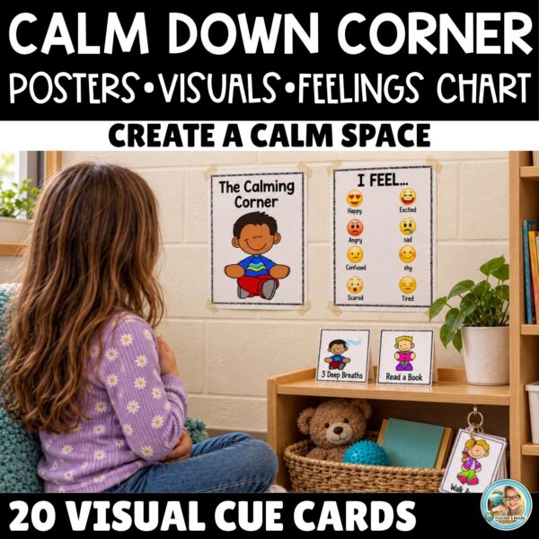 Calm Down Corner Posters & Visuals | Calming Corner Strategies | Feelings Chart