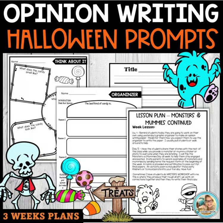 Halloween themed opinion writing activities.