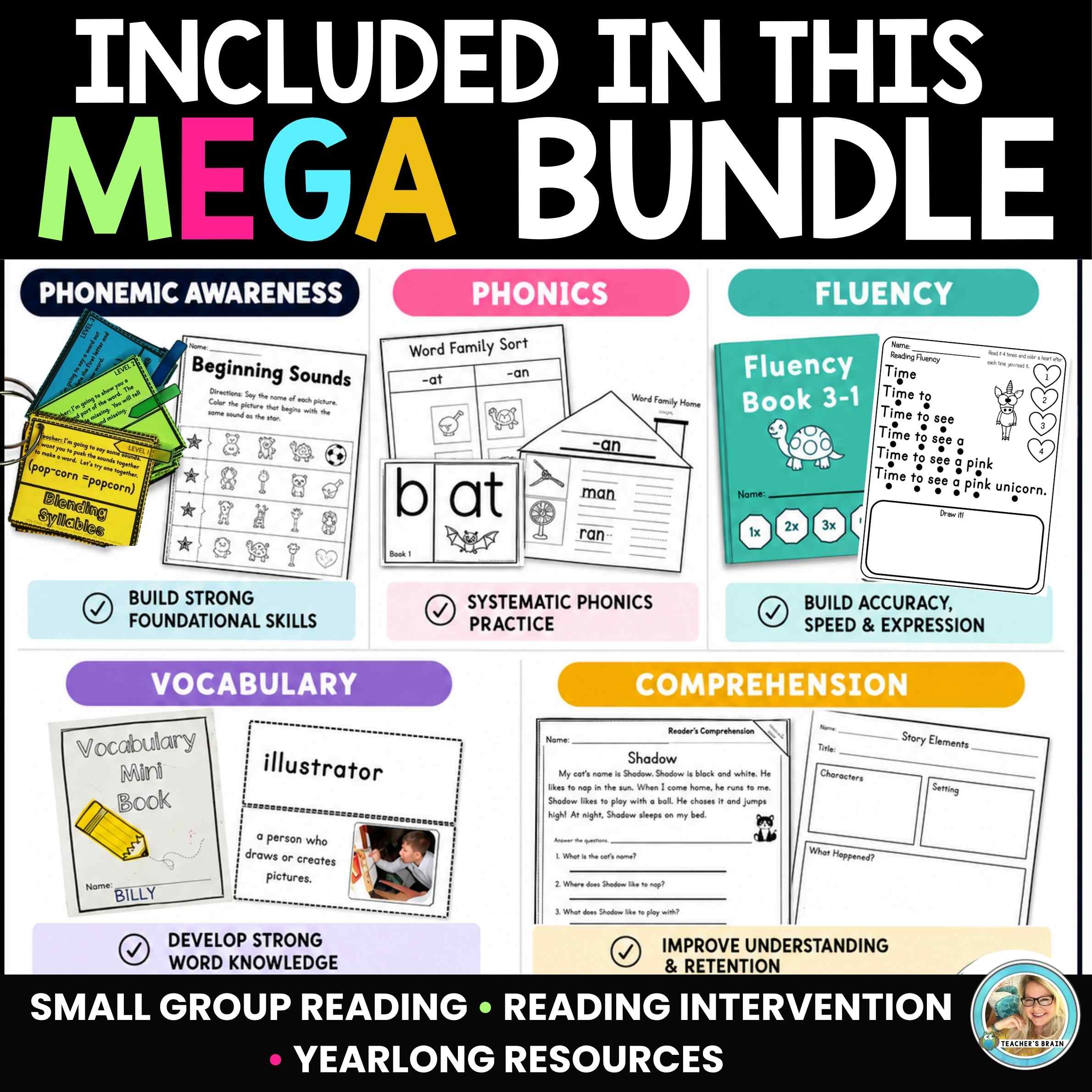 Small Group Reading Activities Bundle | Phonics, Fluency, Vocab & Comprehension - Image 2