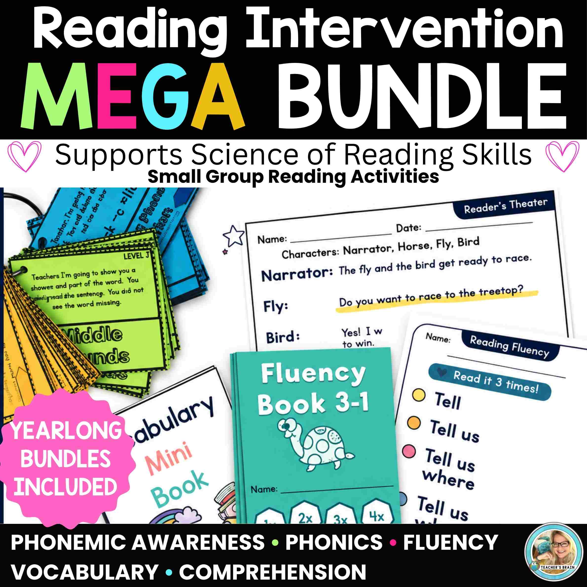 Small Group Reading Activities Bundle | Phonics, Fluency, Vocab & Comprehension